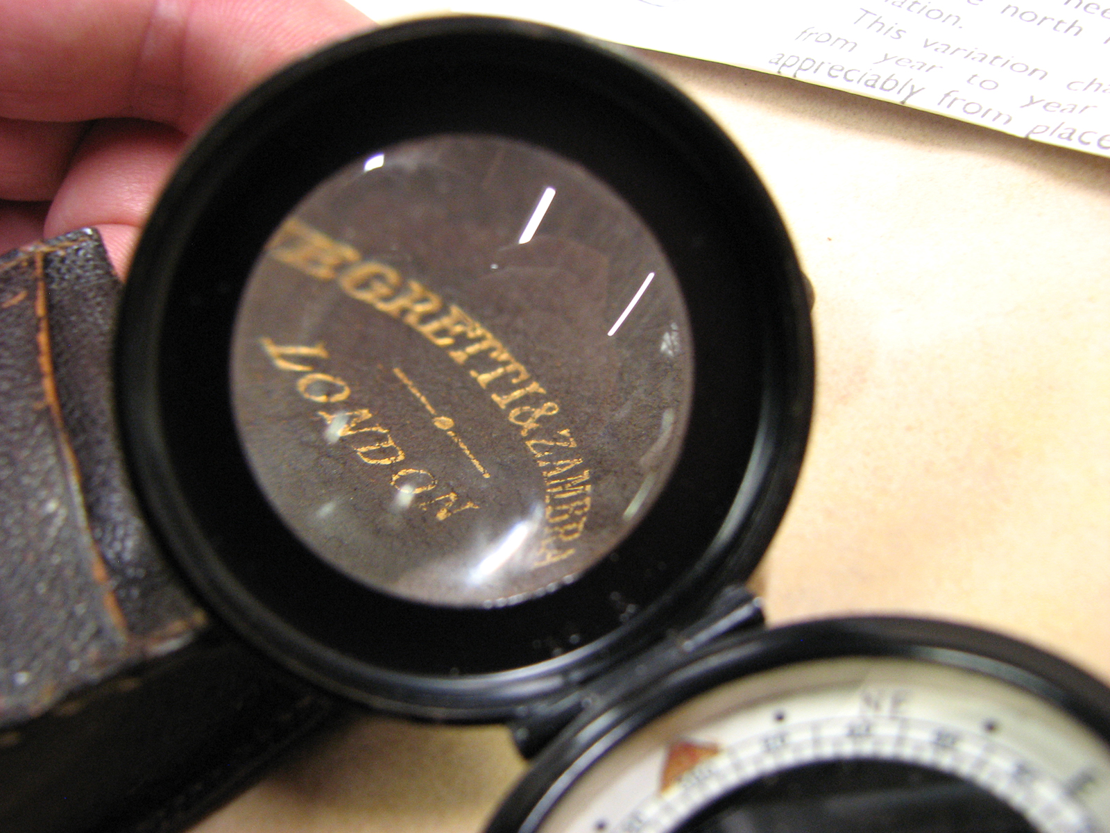 Rare Negretti & Zambra 'Prospecting Compass' with Barker patent no 12777